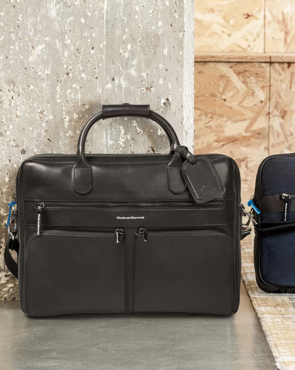 Floris van Bommel Taschen></noscript>Bürotasche Leder Schwarz