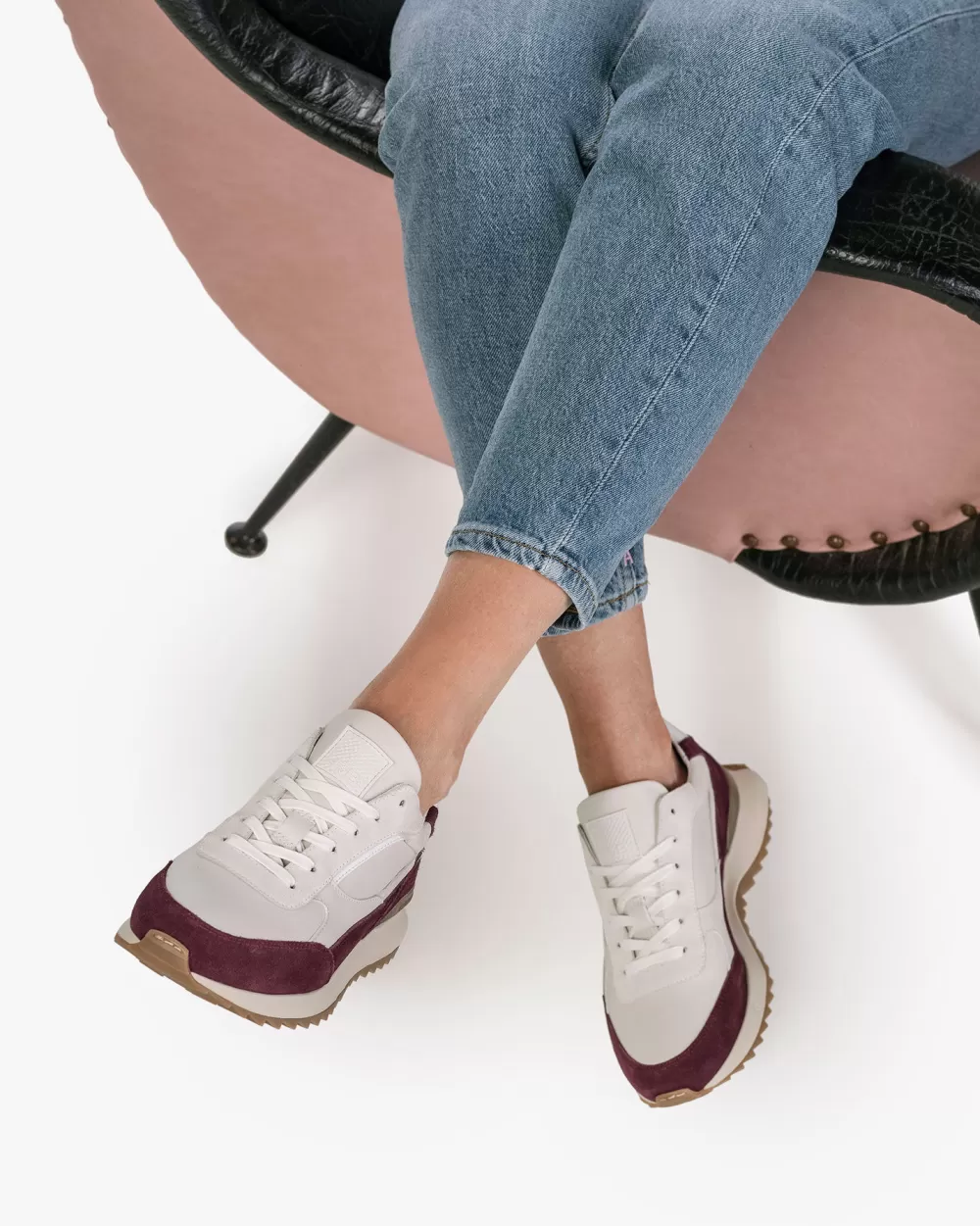 Floris van Bommel Sneaker>Sharki 09.03 Bordeauxrot/Weiß