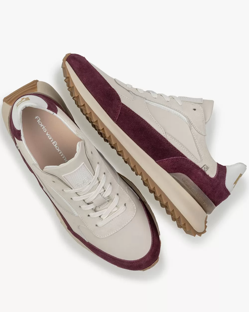 Floris van Bommel Sneaker></noscript>Sharki 09.03 Bordeauxrot/Weiß