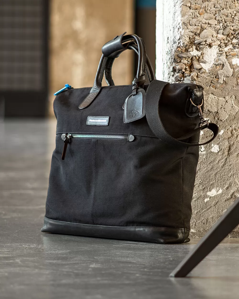 Floris van Bommel Taschen></noscript>Tragetasche Textil Schwarz