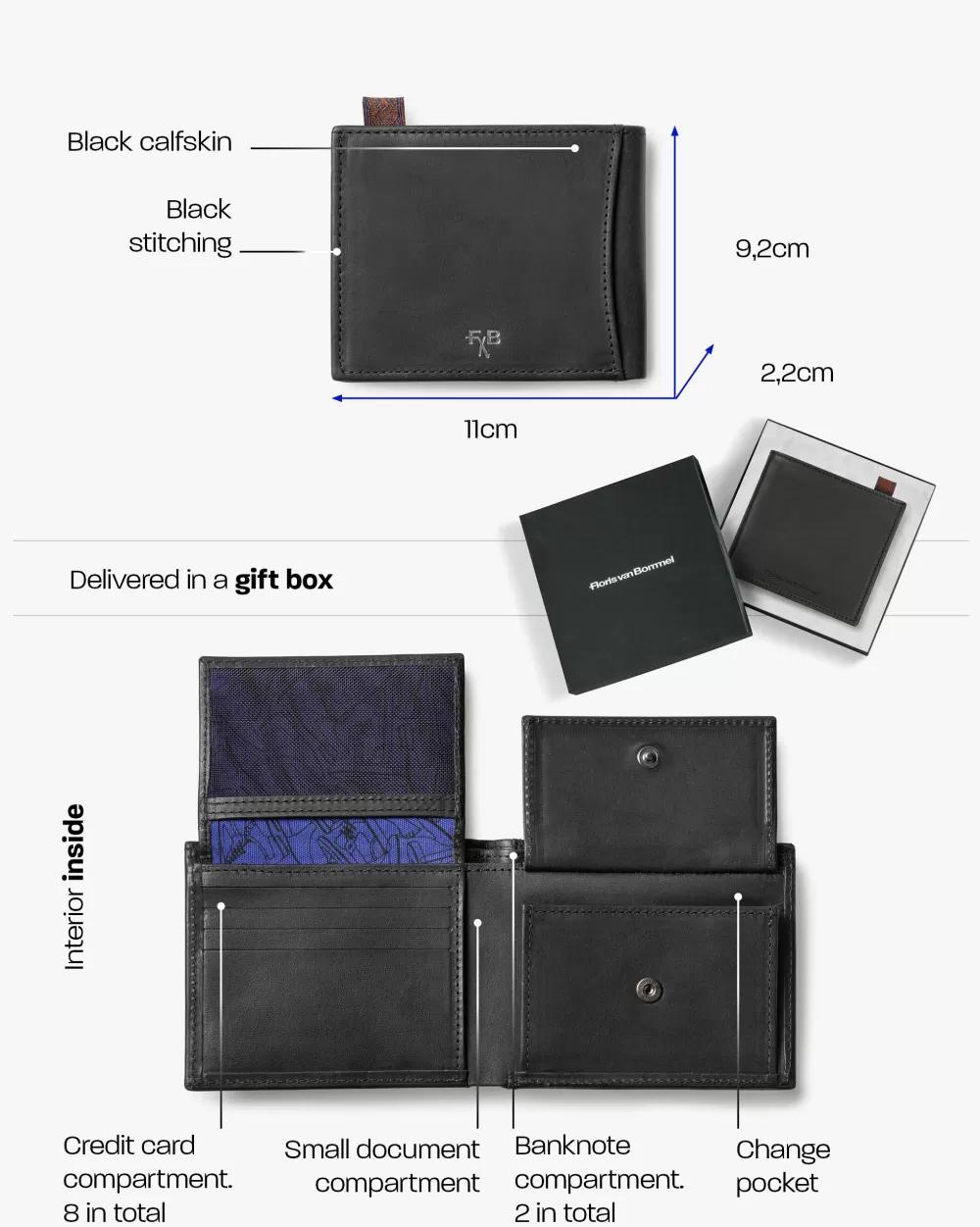 Floris van Bommel Kleinlederwaren></noscript>Wallet fat Schwarz