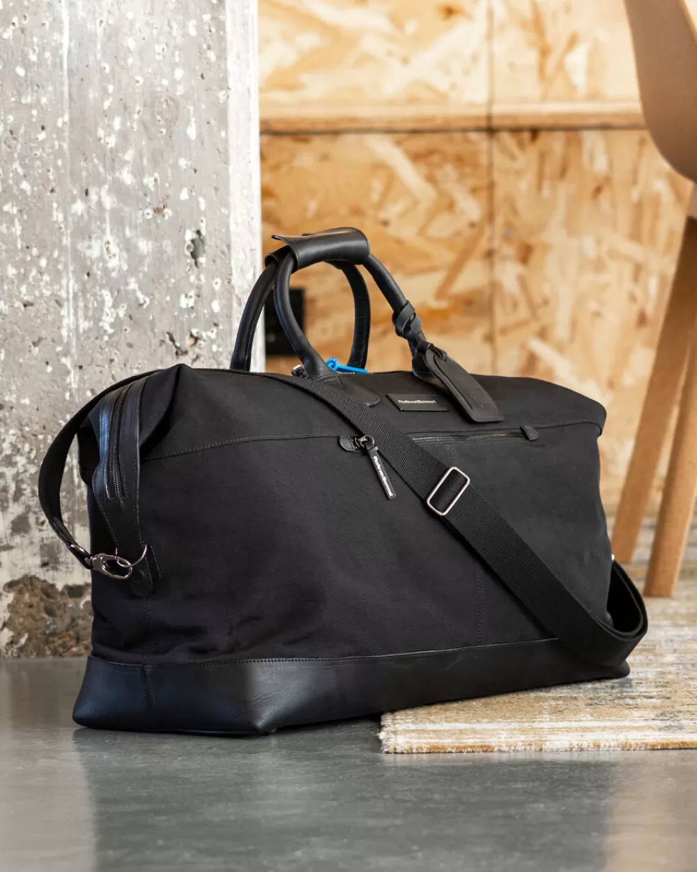 Floris van Bommel Taschen></noscript>Weekender-Tasche Textil Schwarz